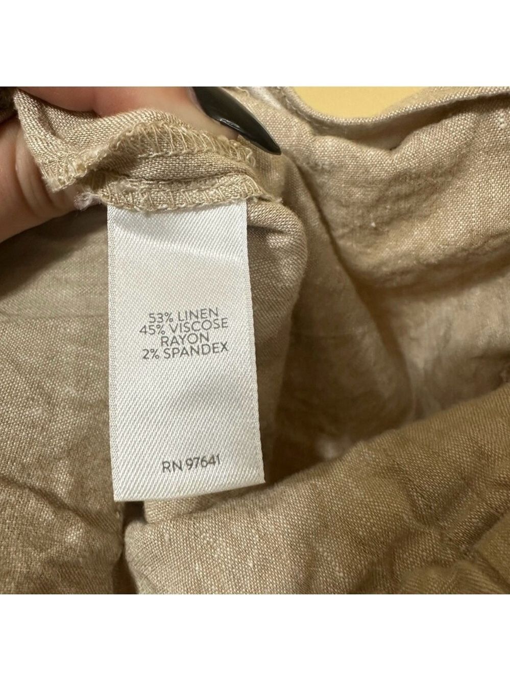J. Jill Linen Straight Leg Pull On Pants Women Large Tall Beige - Picture 5 of 6
